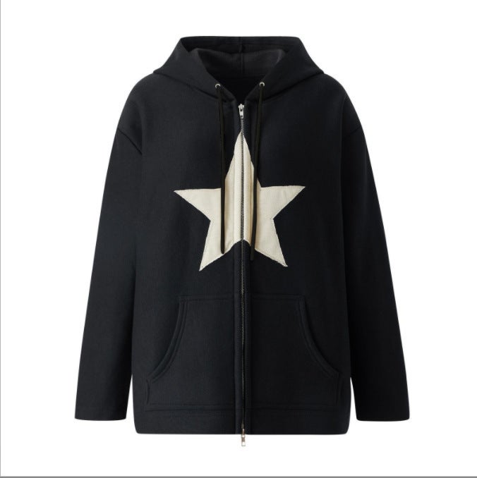 Amazon Cross-Border New Product 2024 Zipper Hooded Sweatshirt for Men and Women European and American Los Angeles California Jacket Trendy Brown - Image 3