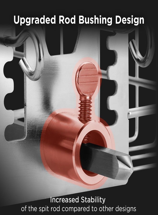 TURBRO Flat Rotisserie Basket, 304 Stainless Steel, Universal Grill Accessory, Compatible with 1/2” or 3/8" Hexagon, 3/8" or 5/16" Square Spit Rods, Fits Most Grills, for Outdoor BBQ - Image 4