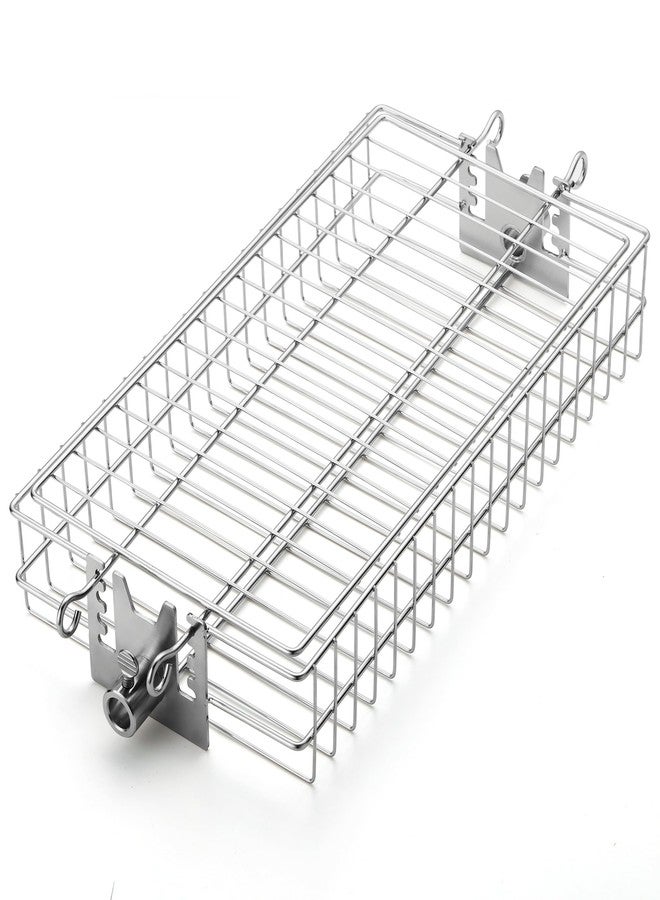 TURBRO Flat Rotisserie Basket, 304 Stainless Steel, Universal Grill Accessory, Compatible with 1/2” or 3/8" Hexagon, 3/8" or 5/16" Square Spit Rods, Fits Most Grills, for Outdoor BBQ - Image 1