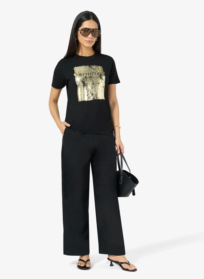 ريبلز مع نمشي Ladies Wide-Leg Pant