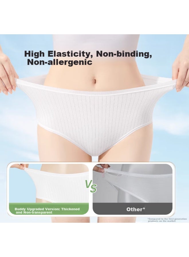 Badigao Disposable Underwear For Women Maternity Cotton Sterile Travel Shorts Ladies Striped Postpartum Plus Size Daily Disposable 30 Sterilized - Image 2