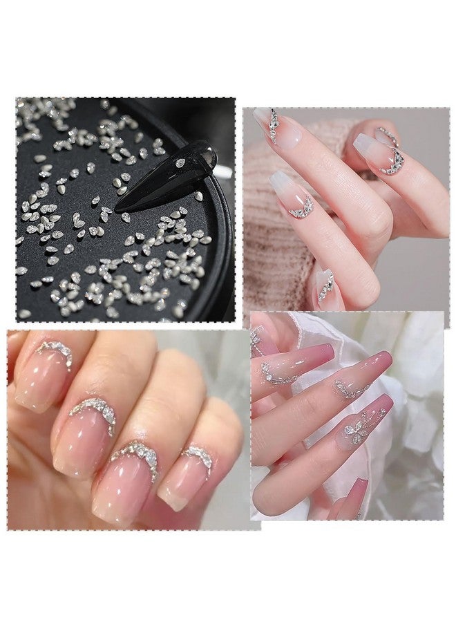 SILPECWEE Shiny Zircon Rhinestones For Nails 2-3Mm Mini Nail Rhinestones Diamonds 3D Pointed Bottom Nail Crystals Nail Gems And Charms For Nails Design Nail Decorations For Craft Nail Supplies - Image 3