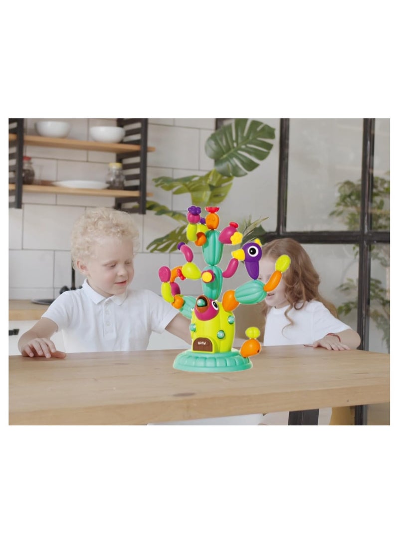 SYOSI Rainbow Stack Cactus Toy, 59 PCS Balance Cactus Toy, Rainbow Stack Toy Trees, Educational Building and Stacking Toys Preschool Games Montessori Toys for Toddlers 3+, Toddler Learning Toys - Image 2
