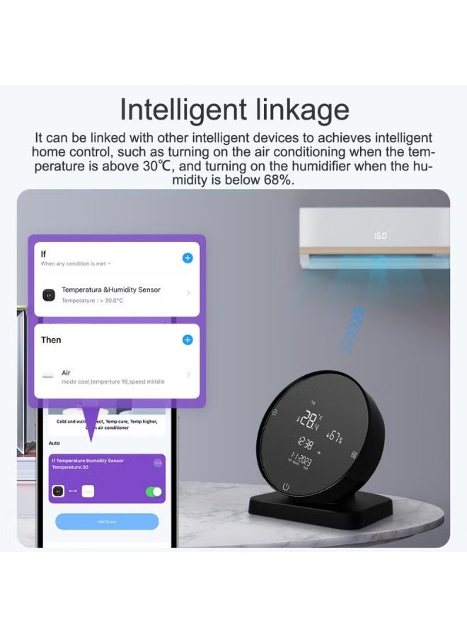 BlueFire WiFi Smart IR Remote Control with Digital Temperature & Humidity Sensor LCD Display | Tuya Smart Life App | Universal Infrared Remote for 5000+ Devices | Works with Alexa, Google Home & Yandex Alice | Indoor Hygrometer Thermometer Monitor | Timer, Alarm, Stopwatch, Smart Automation for AC, TV, Fan, Home & Office - Image 3