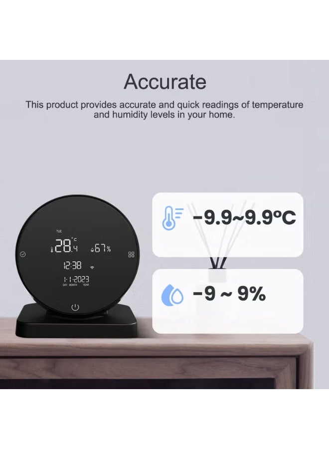 BlueFire WiFi Smart IR Remote Control with Digital Temperature & Humidity Sensor LCD Display | Tuya Smart Life App | Universal Infrared Remote for 5000+ Devices | Works with Alexa, Google Home & Yandex Alice | Indoor Hygrometer Thermometer Monitor | Timer, Alarm, Stopwatch, Smart Automation for AC, TV, Fan, Home & Office - Image 4