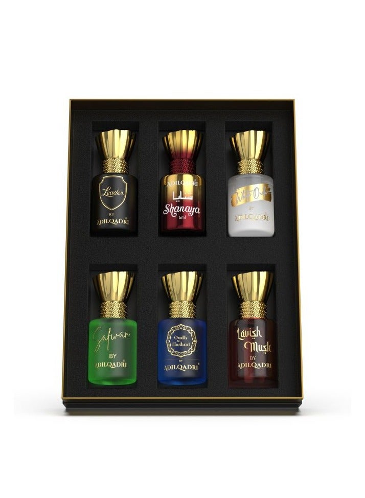ADILQADRI Adilqadri Assorted Luxury Non Alcoholic Roll-On Attar Perfume Collection for Men & Women Long-Lasting Fragrance Set Gift Hamper for Him & Her Ideal for Special Occasions 6 Bottles of 5.5ml Each  - Image 3