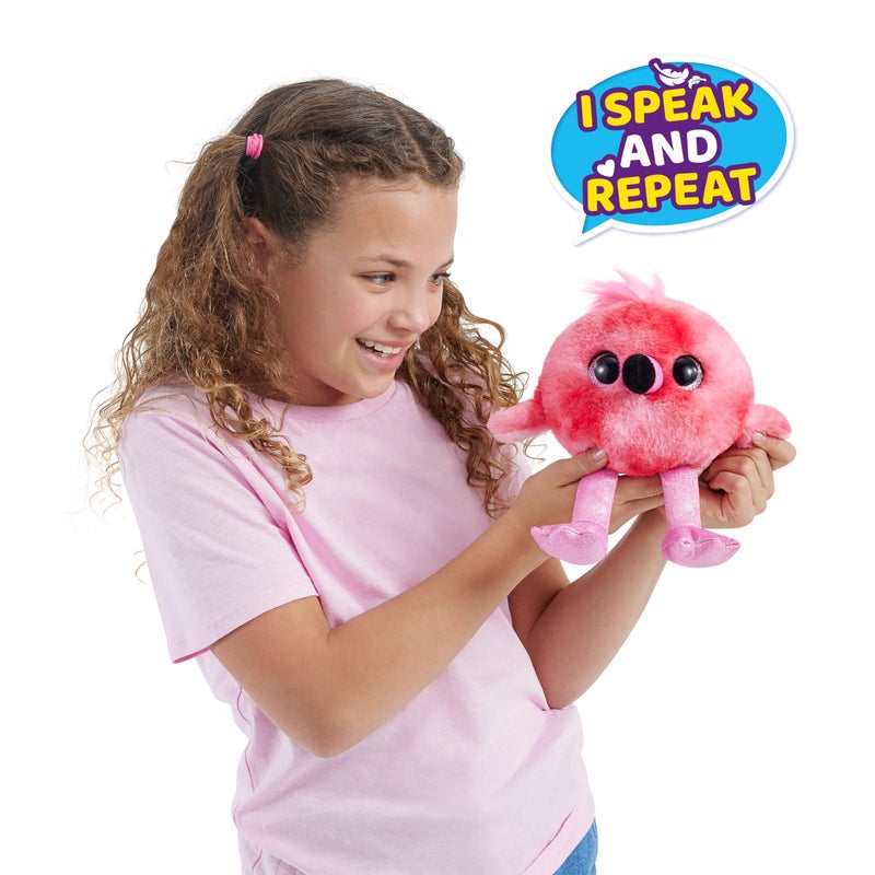 Pets Alive Chirpy Birds Flamingo by ZURU Electronic Pet That Speaks Giant Surprise Egg Stickers Comb Fluffy Clay Bird Animal Plush for Girls - Image 3