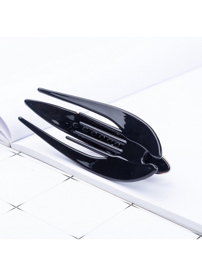 Prettyou Handmade Celluloid French Design Tortoise Shell Barrettes Side-Slide Opening Duck Luxury Fashion Accessories Hair Clip Claw For Women (B) - Image 4