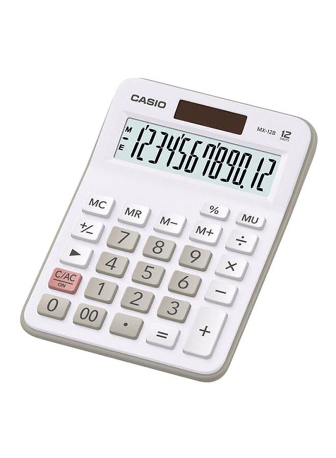 Casio MX-12B-WE Digital Mini Desktop Calculator - White - Image 2