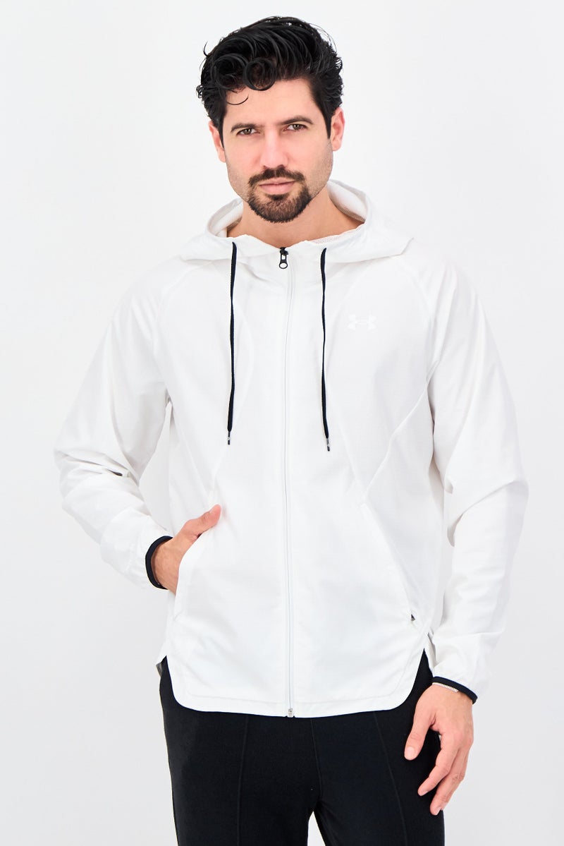 UNDER ARMOUR Men Loose Fit Long Sleeve Training Jacket, White - Image 1