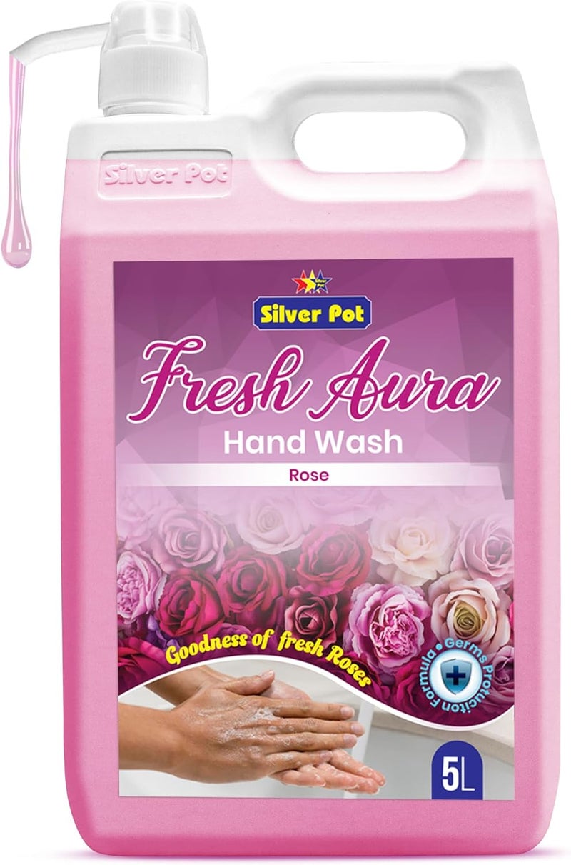 Silver Pot Fresh Aura Rose Hand Wash - 5L - Image 1