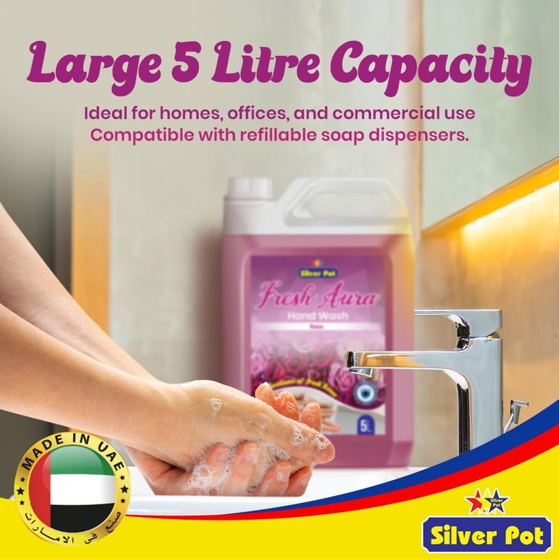 Silver Pot Fresh Aura Rose Hand Wash - 5L - Image 3