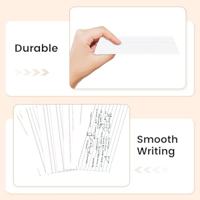 400 Count Index Cards 3x5 Inch - 180gsm Heavyweight White Flash Card (50 Sheets Each), Durable & Portable Note Taking for Students, Teachers, Study Flashcards for School Office Home - Image 3
