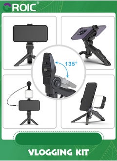 GROIC Vlogging Kit/ Light & Microphone | Pro Grip/ LED Lights & Mic Studio Bundle | Professional Grip, Mini Portable Tripod for Vlogging, TikTok, Twitch, YouTube Videos | Use w/Phones, Cameras  - Image 5