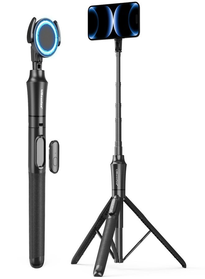 UBeesize 72'' Magnetic Tripod for iPhone with Remote, Extendable Cell Phone Tripod Stand, Compatible with MagSafe, Selfie Stick Tripod for iPhone 15 14 13 12 11 Series and Android Phones - Image 1
