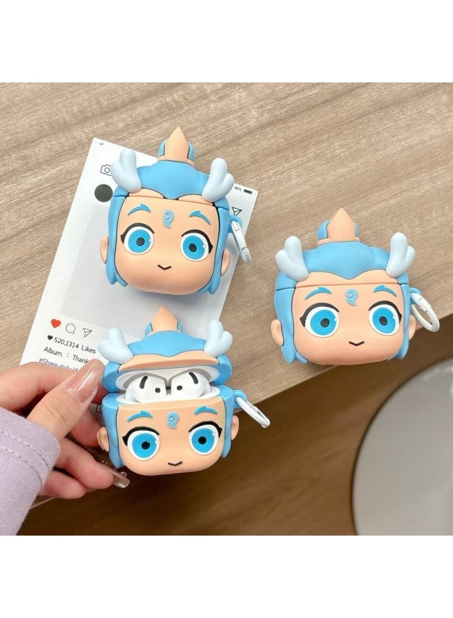Suitable For AirPods4 Generation For Apple Headphone Case Pvc Creative Internet Celebrant AirPods Pro2 Headphone Case-Color:Blue Ao Bing-Applicable Models:Airpods1/2 Generation - Image 4