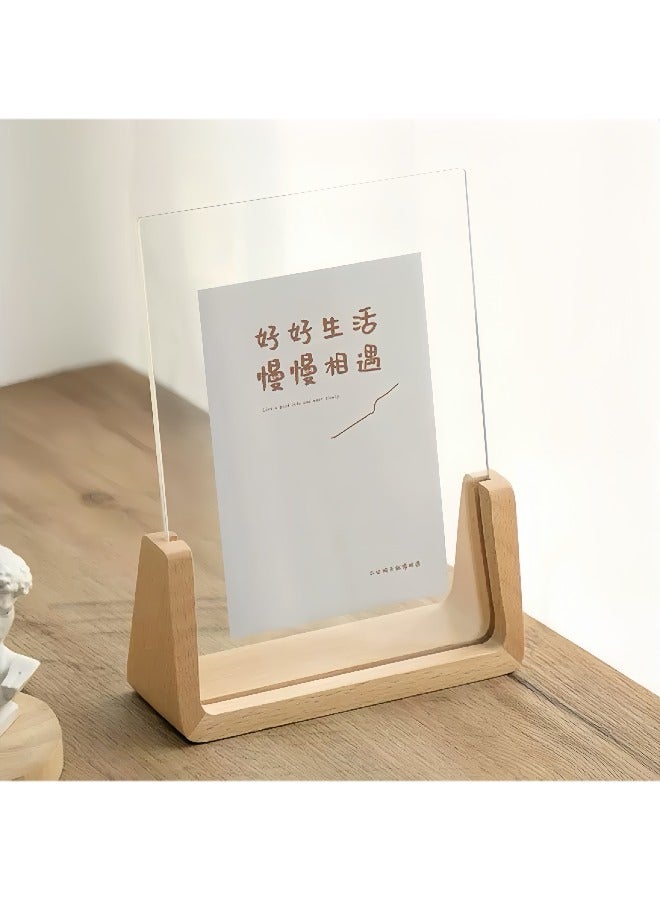 إطارات صور خشبية – مجموعة 2 قطع، قاعدة خشبية صلبة، غطاء أكريليكي عالي الدقة - Image 1