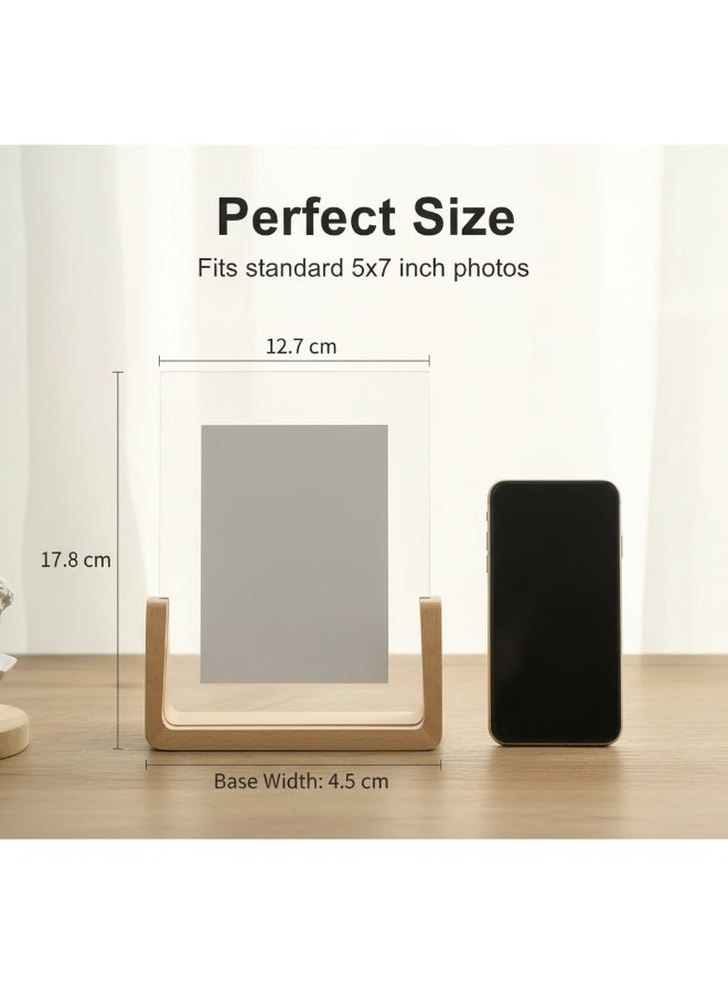 إطارات صور خشبية – مجموعة 2 قطع، قاعدة خشبية صلبة، غطاء أكريليكي عالي الدقة - Image 2