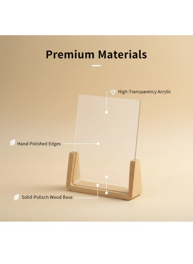 إطارات صور خشبية – مجموعة 2 قطع، قاعدة خشبية صلبة، غطاء أكريليكي عالي الدقة - Image 3