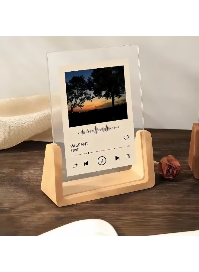إطارات صور خشبية صلبة عبوة قطعتين، لوحة أكريليك عالية الوضوح، تصميم بسيط يوضع على الطاولات، زينة منزلية وهدية مثالية - Image 1