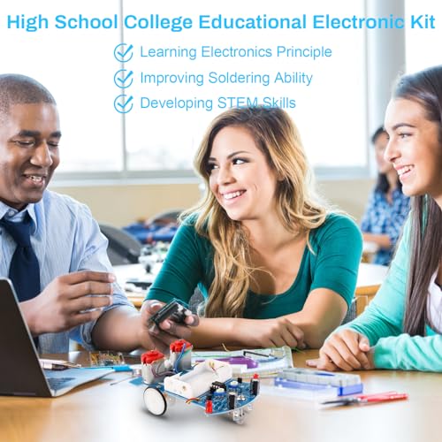 MiOYOOW Line Following Robot Car Kit, Beginners Smart Car Soldering Practice Kit STEM Educational Electronics Soldering Projects for School and Home Learning - Image 5