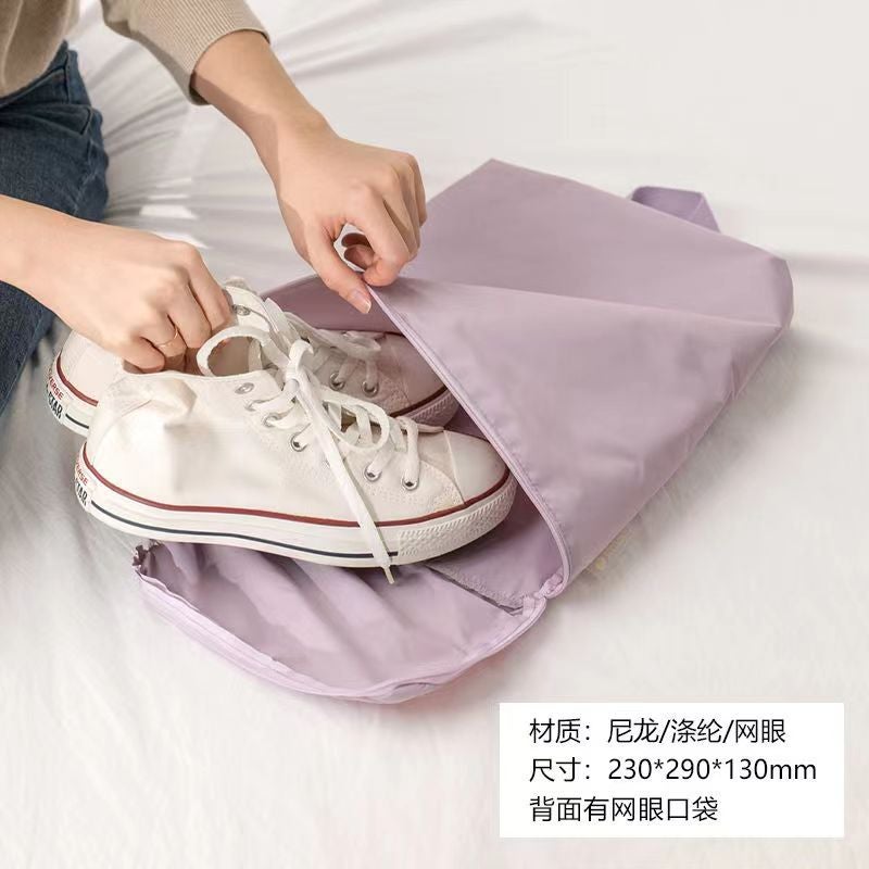 Portable Korean Travel Sports Dustproof Shoe Bag Large Capacity Organizer Purple 2071#