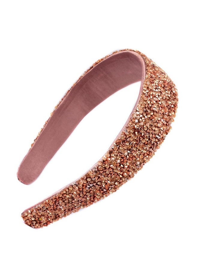 NNR Sprinkle Stone Hair Band Fancy Party Wedding Hairband Headband for Women & Girls (Brown) - Image 1
