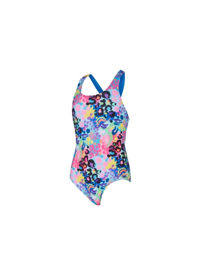 Zoggs Girls Safari Rowleeback Swimsuit Multi | Ecolast+ Fabric, 100% Chlorine Proof, UPF 50+ Sun Protection, Quick-Dry Comfort, Rowleeback for Freedom of Movement, Eco-Friendly Design | 463114-SAFF28 - Image 1