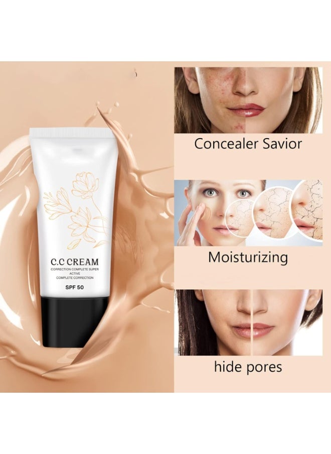 Sefudun - CC Correcting Cream, Self Adjusting for Mature Skin, with SPF 50 for Aging Skin to Even out Face and Body Tone for Skin Type Most Types 30ml - Image 1