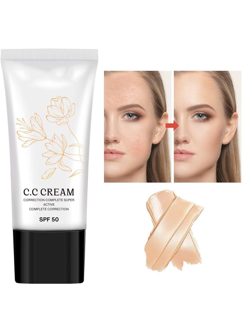 Sefudun - CC Correcting Cream, Self Adjusting for Mature Skin, with SPF 50 for Aging Skin to Even out Face and Body Tone for Skin Type Most Types 30ml - Image 1