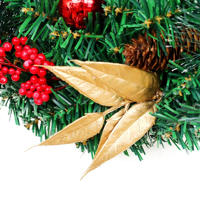 Christmas Wreaths for Front Door 11.8-inch Artificial Christmas Wreath with Pine Cones Berries Xmas Ball Ornaments Decorations for Christmas Festival Celebration Door Window Wall Home Theme Party - Image 3
