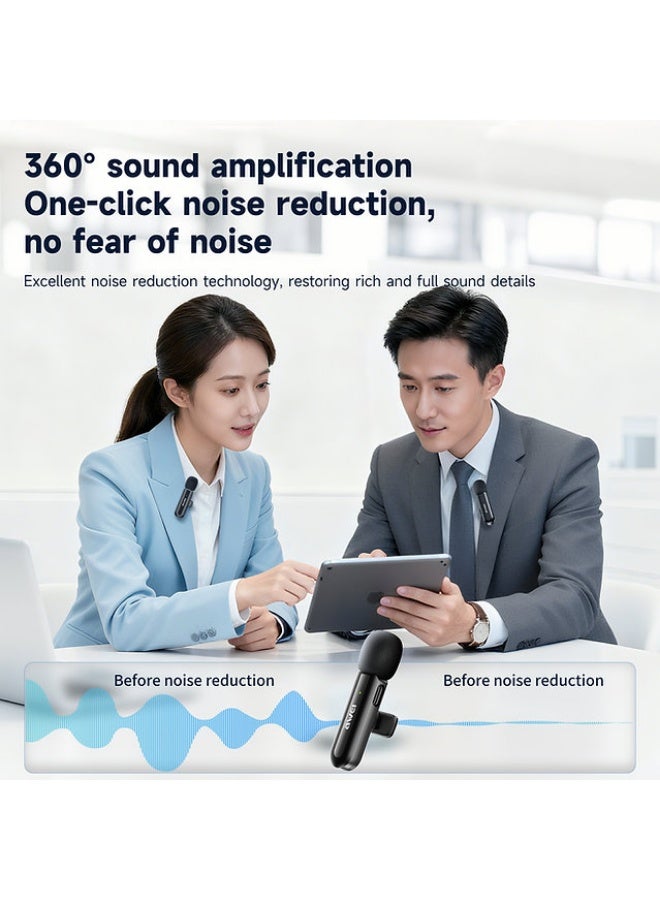 Awei Wireless Lavalier Mic - Mk2 - Black - Image 4