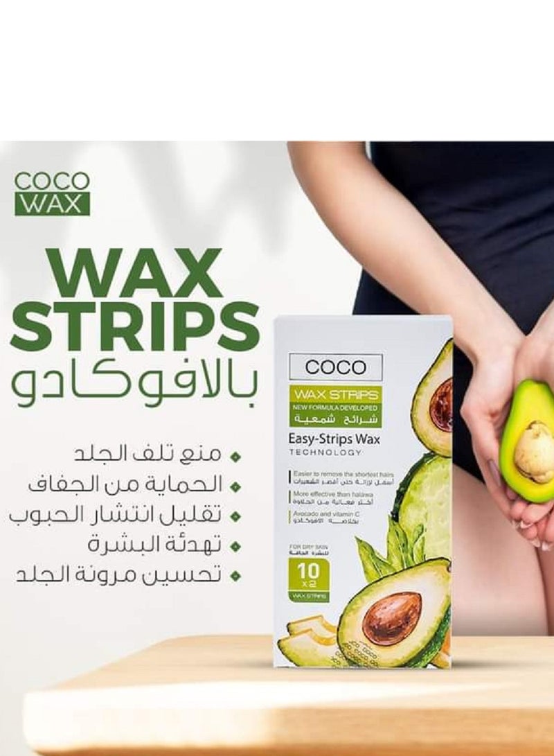 Coco Coco Wax Avocado Wax Strips For Dry Skin For Painless Hair Removal  - Image 2
