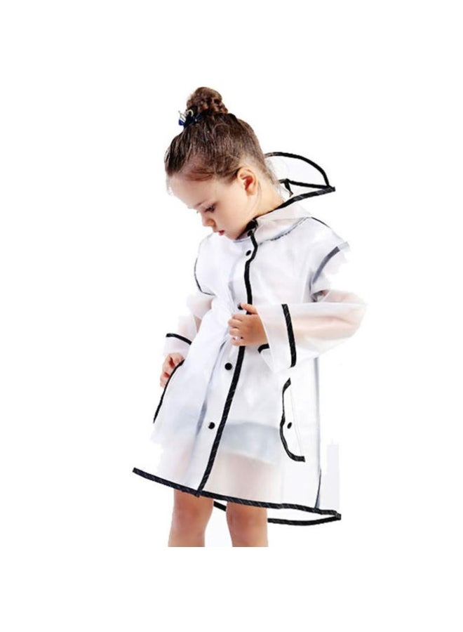 Children Waterproof Rain Poncho Raincoat, Kids Hooded Transparent Protective Cover Rainwear
