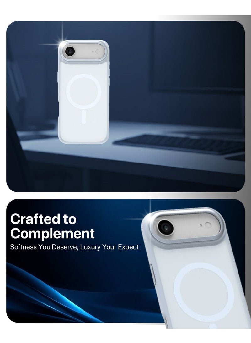 INFINYTY iPhone 17 Air Premium Matte Case with Metallic Accents- Modo Blue, Frosted PC Back, TPU Frame, Metallic Camera Frame for Strength, MagSafe Compatible with N52 Magnet, Metallic Buttons, Anti-Slip Soft-Touch Grip, Military Grade Drop-Protection, Infinyty Lite - Image 2