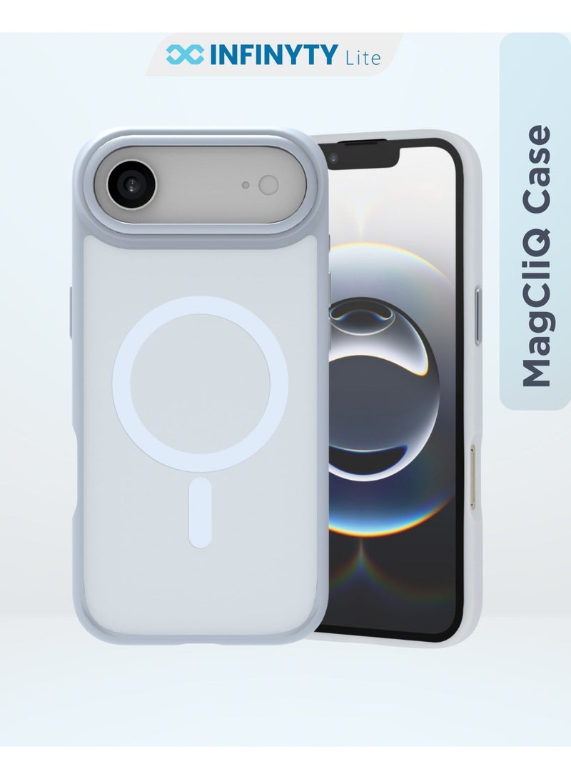 INFINYTY iPhone 17 Air Premium Matte Case with Metallic Accents- Modo Blue, Frosted PC Back, TPU Frame, Metallic Camera Frame for Strength, MagSafe Compatible with N52 Magnet, Metallic Buttons, Anti-Slip Soft-Touch Grip, Military Grade Drop-Protection, Infinyty Lite - Image 1