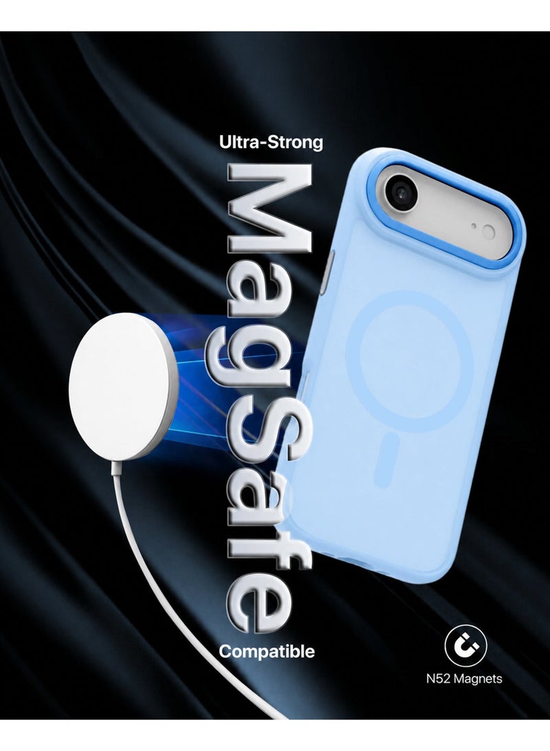 INFINYTY iPhone 17 Air Premium Matte Case with Metallic Accents- Modo Blue, Frosted PC Back, TPU Frame, Metallic Camera Frame for Strength, MagSafe Compatible with N52 Magnet, Metallic Buttons, Anti-Slip Soft-Touch Grip, Military Grade Drop-Protection, Infinyty Lite - Image 2