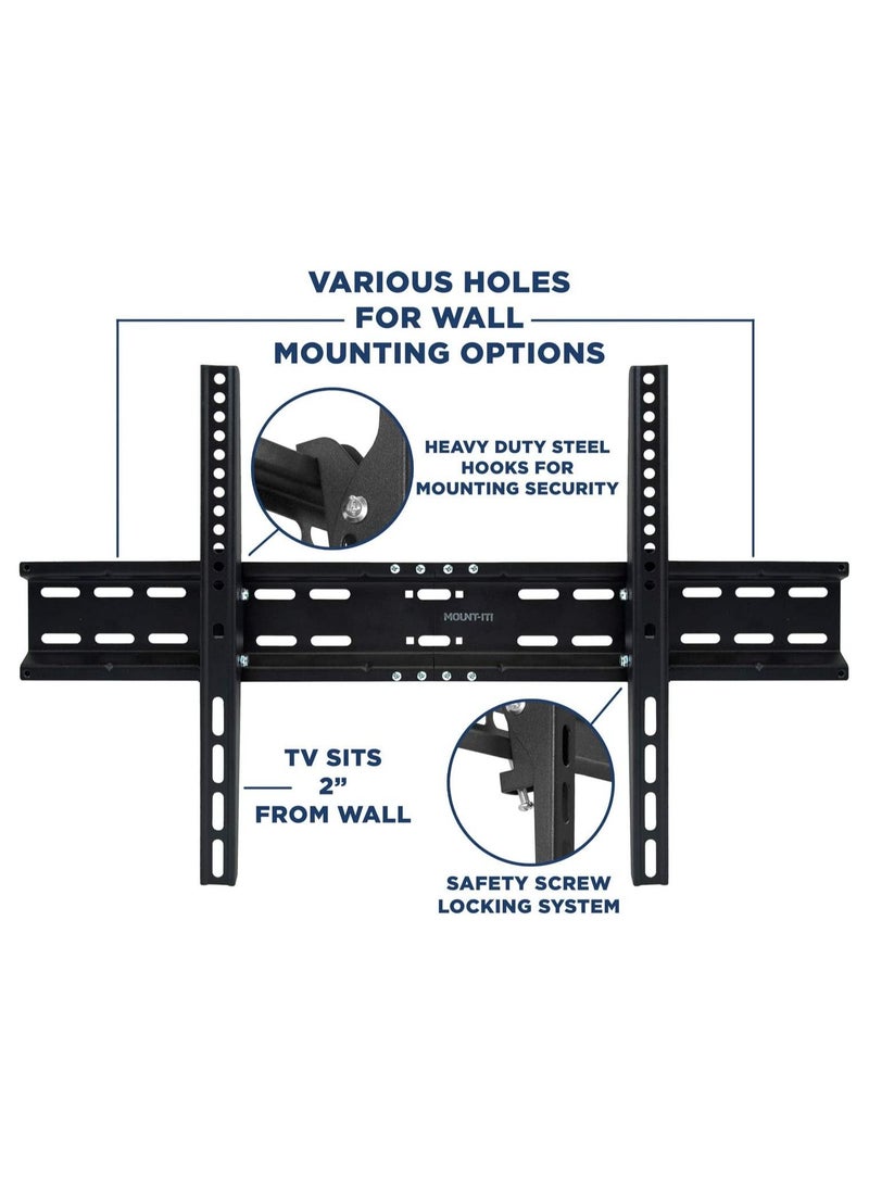 TV Wall Mount Bracket | Tilting 2" Low Profile Design Fits Large Flat Screen TVs 37 38 42 50 55 58 60 65 70 Inch | 15 Degrees Tilt | VESA Compatible up to 600x400mm - Image 4