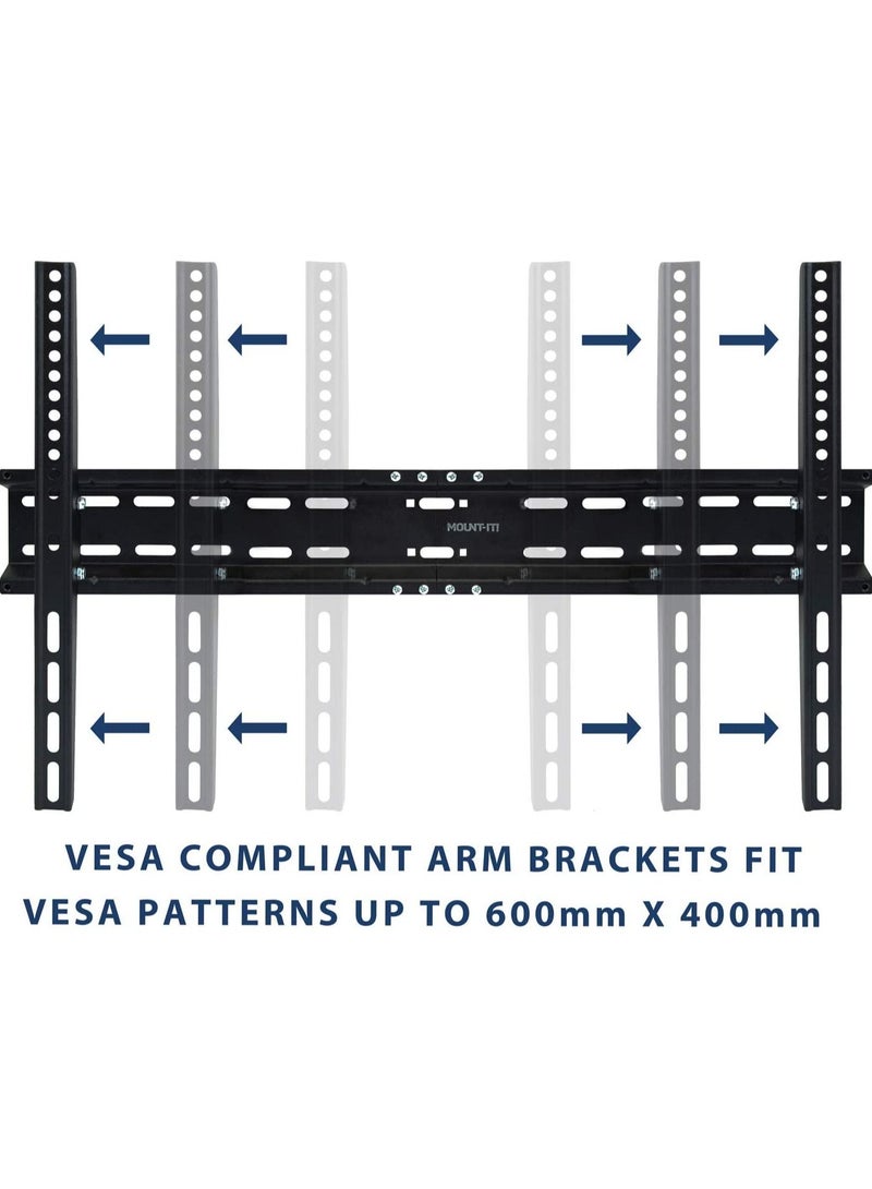 TV Wall Mount Bracket | Tilting 2" Low Profile Design Fits Large Flat Screen TVs 37 38 42 50 55 58 60 65 70 Inch | 15 Degrees Tilt | VESA Compatible up to 600x400mm - Image 5