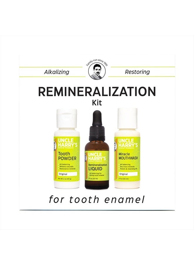 Uncle Harry's Natural Remineralization Kit for Tooth Enamel & Mineral - 3 Products Strengthen Weak Enamel & Correct Oral Care Issues (1 kit) - Image 2
