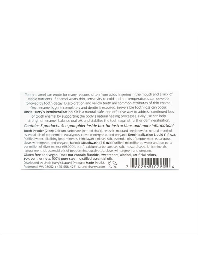 Uncle Harry's Natural Remineralization Kit for Tooth Enamel & Mineral - 3 Products Strengthen Weak Enamel & Correct Oral Care Issues (1 kit) - Image 3