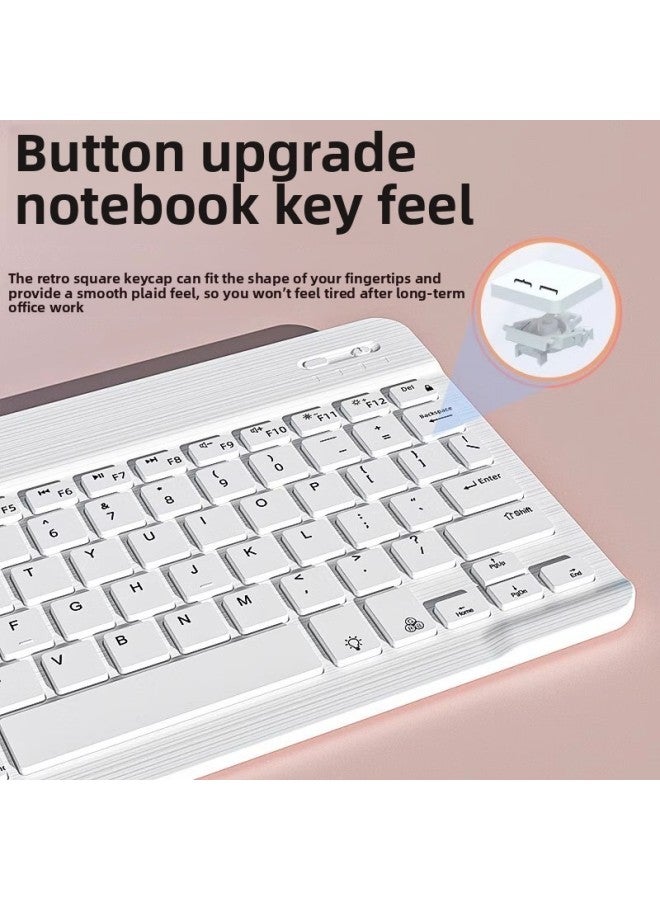 Wireless Bluetooth Keyboard Charging Set For Apple IPad Android Tablets Mobile Phones Universal Compatible Keyboard Set-Color:lavender Purple-Product Type:Enhanced Keyboard Dual-mode Mouse - Image 3