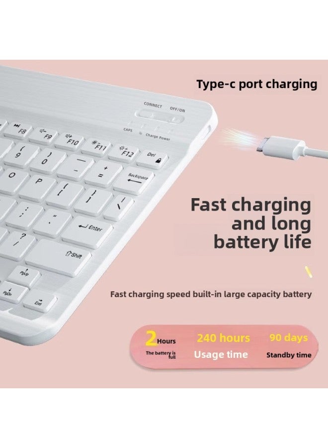 Wireless Bluetooth Keyboard Charging Set For Apple IPad Android Tablets Mobile Phones Universal Compatible Keyboard Set-Color:lavender Purple-Product Type:Enhanced Keyboard Dual-mode Mouse - Image 4