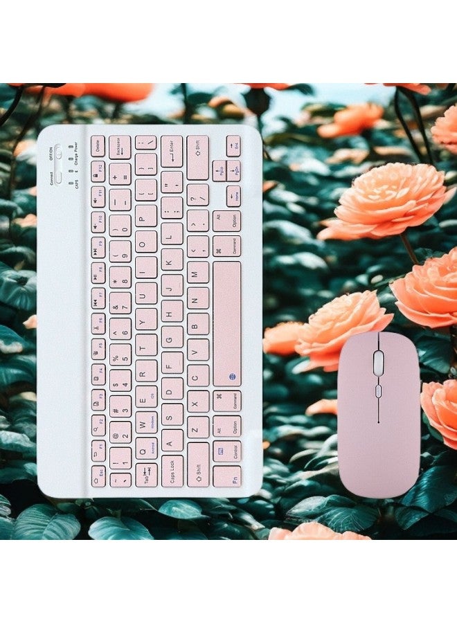 Wireless Bluetooth Keyboard Charging Set For Apple IPad Android Tablets Mobile Phones Universal Compatible Keyboard Set-Color:lavender Purple-Product Type:Enhanced Keyboard Dual-mode Mouse - Image 2