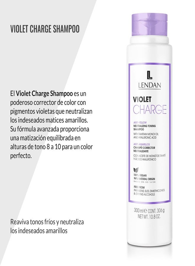 Lendan - Purple Shampoo - Violet Charge Shampoo - 300 ml - With Violet Pigments - Color Correcting - Neutralizes Yellow Tones - Deep Hair Hydration - Vegan - Image 2