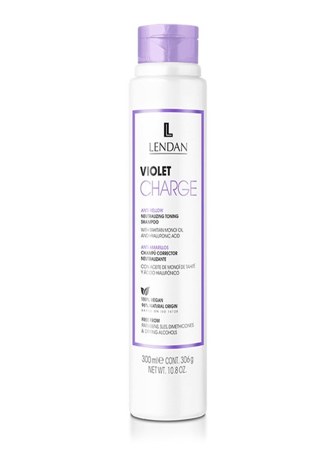 Lendan - Purple Shampoo - Violet Charge Shampoo - 300 ml - With Violet Pigments - Color Correcting - Neutralizes Yellow Tones - Deep Hair Hydration - Vegan - Image 1