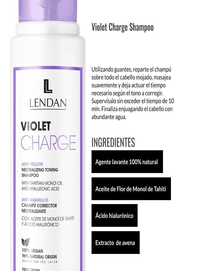 Lendan - Purple Shampoo - Violet Charge Shampoo - 300 ml - With Violet Pigments - Color Correcting - Neutralizes Yellow Tones - Deep Hair Hydration - Vegan - Image 4