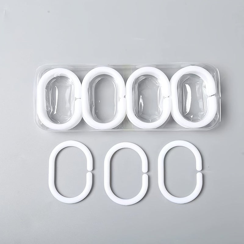 Black Plastic C-Shaped Curtain Hooks 12pcs Home Bathroom Decoration - Image 5