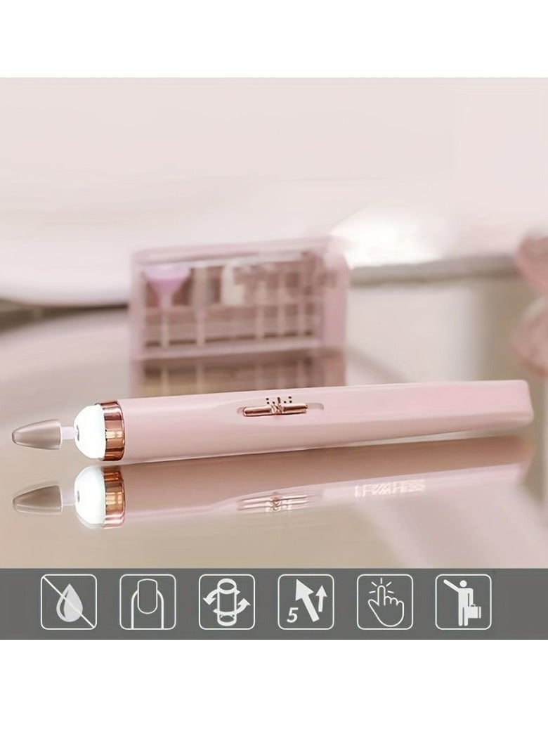 آلة تلميع الأظافر الكهربائية 5 في 1، قلم تلميع الأظافر المحمول المنزلي، أدوات مانيكير، مبرد أظافر كهربائي مع ضوء LED للأكريليك، جل الأظافر، المانيكير والباديكير - Image 2