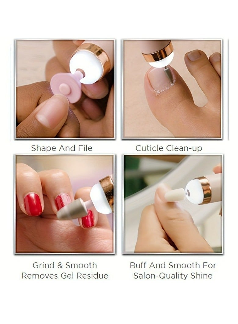 آلة تلميع الأظافر الكهربائية 5 في 1، قلم تلميع الأظافر المحمول المنزلي، أدوات مانيكير، مبرد أظافر كهربائي مع ضوء LED للأكريليك، جل الأظافر، المانيكير والباديكير - Image 5